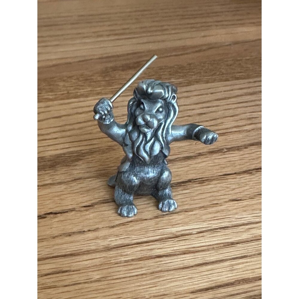Vintage 1978 Schmid Fine Pewter Lion Conductor Figurine